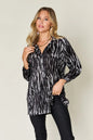 Double Take Full Size Printed Button Up Long Sleeve Shirt New Era Fashion LLc