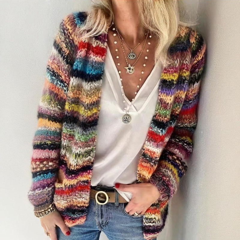 Women's Colorful Long Sleeve Cardigan FitiqueFit