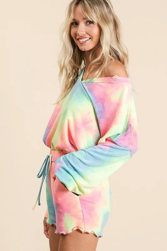 BiBi Tie Dye French Terry Top and Shorts Set New Era Fashion LLc