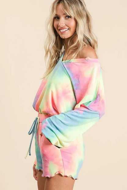 BiBi Tie Dye French Terry Top and Shorts Set New Era Fashion LLc