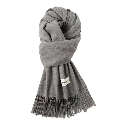 Solid Color Tassel Scarf, Hand Wash Only, Elegant Fringe Shawl for Women, Fashion Accessory NovaCart