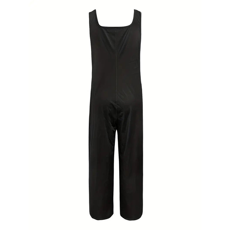 Women’s Square-Neck Floral Sleeveless Jumpsuit FitiqueFit