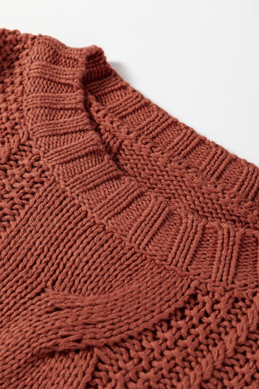 Textured Chunky Knit Long Sleeve Sweater Shop Style & More | Fresh Looks, Everyday Deals & Free Shipping