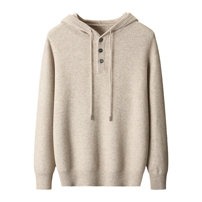 Men's American-style Warm High-grade Button Hoodie Sweater Grayceful LLC
