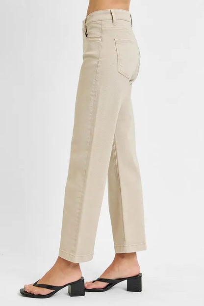 RISEN Full Size Tummy Control Mid Rise Ankle Straight Jeans Plus Size West2East Surf