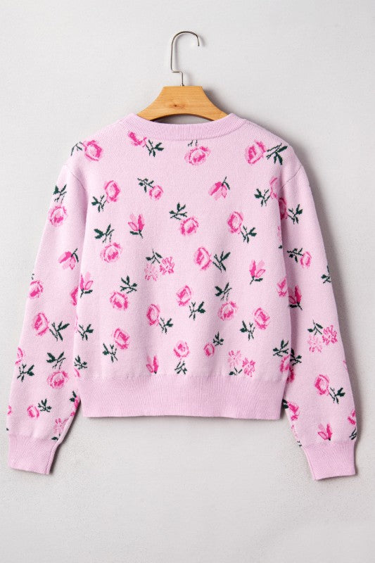 Floral Drop Shoulder Cropped Sweater Shop Style & More | Fresh Looks, Everyday Deals & Free Shipping