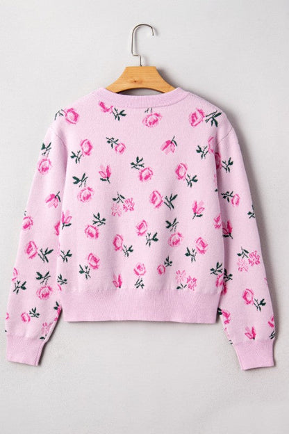 Floral Drop Shoulder Cropped Sweater Shop Style & More | Fresh Looks, Everyday Deals & Free Shipping