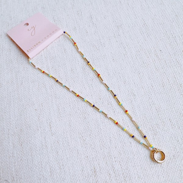 Dainty Color Bead Front Lock Necklace Shop Style & More | Fresh Looks, Everyday Deals & Free Shipping