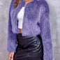 Elegant Faux Fur Cropped Jacket