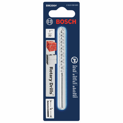 BOSCH BM2004 7/32 In. X 2 In. X 4 In. Fast Spiral Rotary Masonry Drill Bit VM Hardware