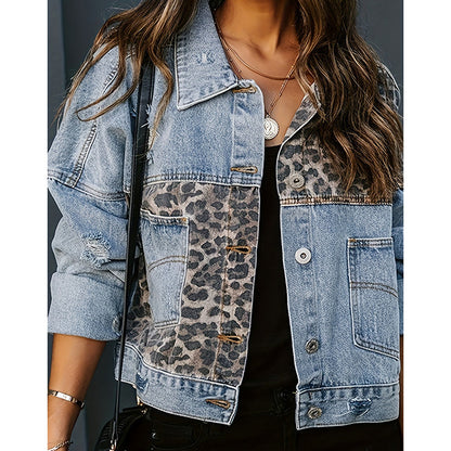 Women's Cropped Distressed Denim Jacket FitiqueFit