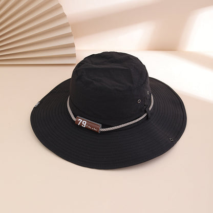 Wide-Brim Leather Patch Fisherman Hat – UV Sun Protection Outdoor Hat FitiqueFit