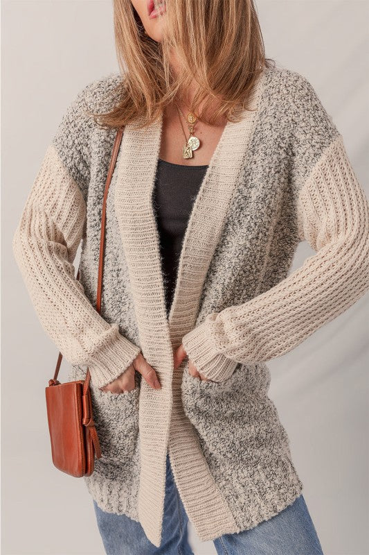Colorblock Open Front Pocketed Cardigan Shop Style & More | Fresh Looks, Everyday Deals & Free Shipping