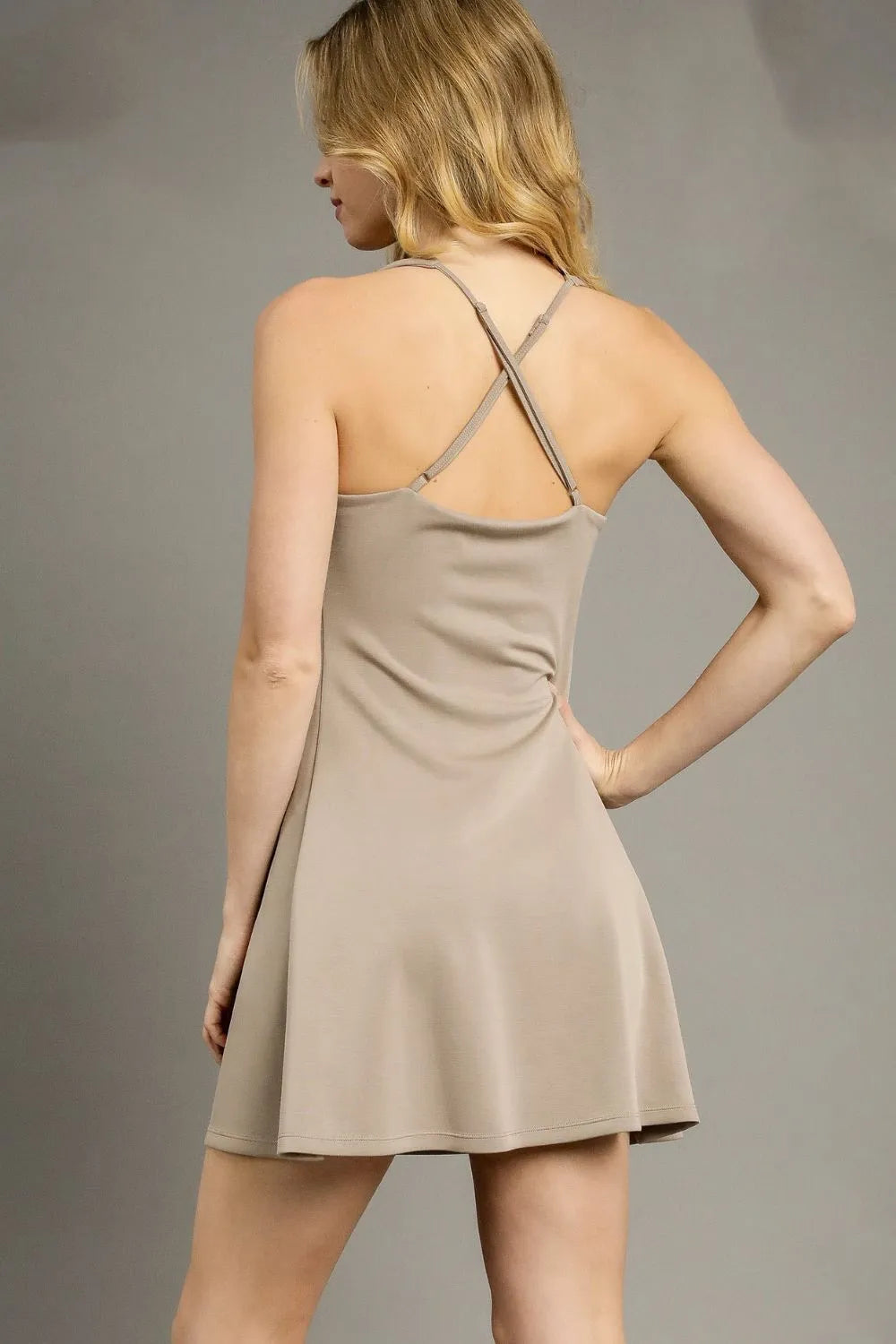 Umgee Crisscross Square Neck Active Dress West2East Surf