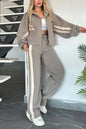 Women’s Y2K Striped Zip-Top Jacket – Retro Track Sports Suit FitiqueFit