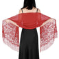 Women's Casual Shawl Wrap - Solid Color, Lightweight Polyester Knit - Going Out Essentials | Fringe Trim | Floral Lace Details NovaCart
