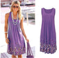 Sleeveless Loose Print A-Line Midi Dress