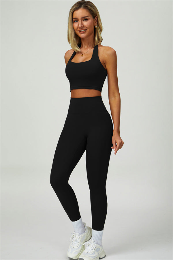 The Seraphine Halter Crop Top Leggings 2-Piece Set Fitglutes Activewear Gymwear Sportswear & Workout Clothes
