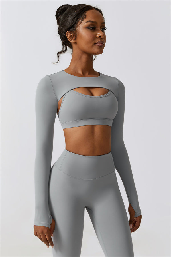 Juno Star Crop Top Sports Bra Leggings 3-Piece Set Fitglutes Activewear Gymwear Sportswear & Workout Clothes