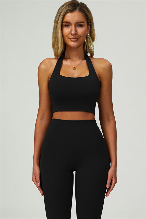 The Seraphine Halter Crop Top Leggings 2-Piece Set Fitglutes Activewear Gymwear Sportswear & Workout Clothes