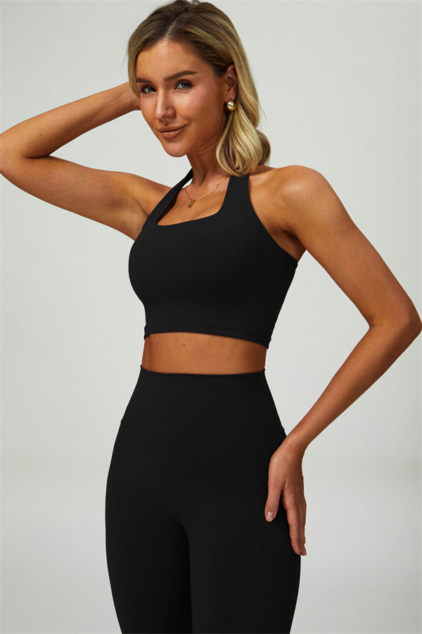 The Seraphine Halter Crop Top Leggings 2-Piece Set Fitglutes Activewear Gymwear Sportswear & Workout Clothes