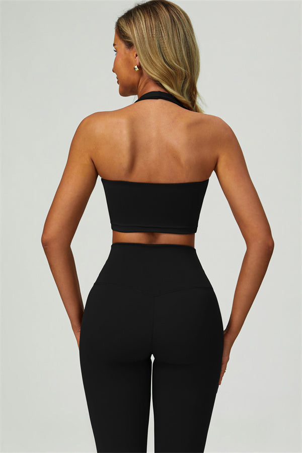 The Seraphine Halter Crop Top Leggings 2-Piece Set Fitglutes Activewear Gymwear Sportswear & Workout Clothes