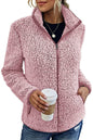 Fall Winter Warm Sweatshirt Stand Collar Solid Color Top Sweater Women's Casual Fashion Long Sleeve Zipper Bubble Velvet Coat Tops Grayceful LLC