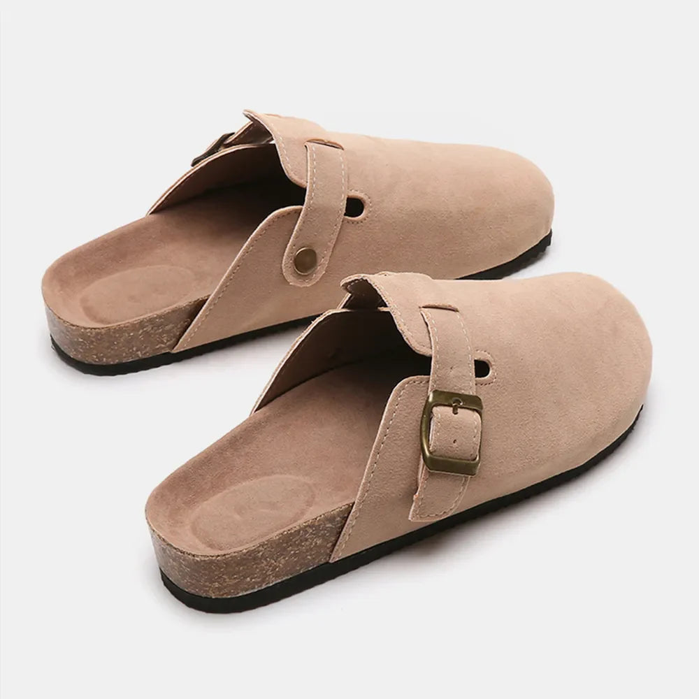 Suede Closed Toe Buckle Slide New Era Fashion LLc