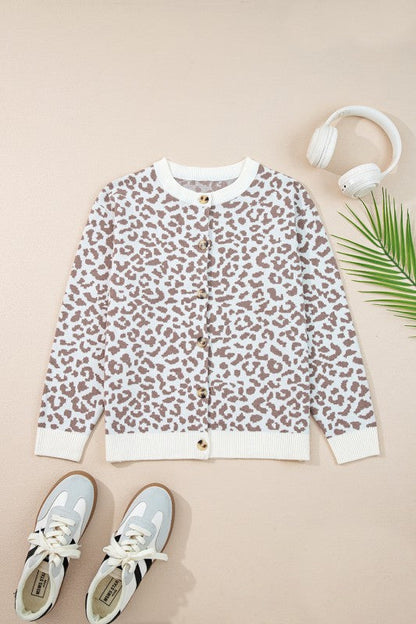 Leopard Drop Shoulder Chunky Cardigan Sweater Shop Style & More | Fresh Looks, Everyday Deals & Free Shipping