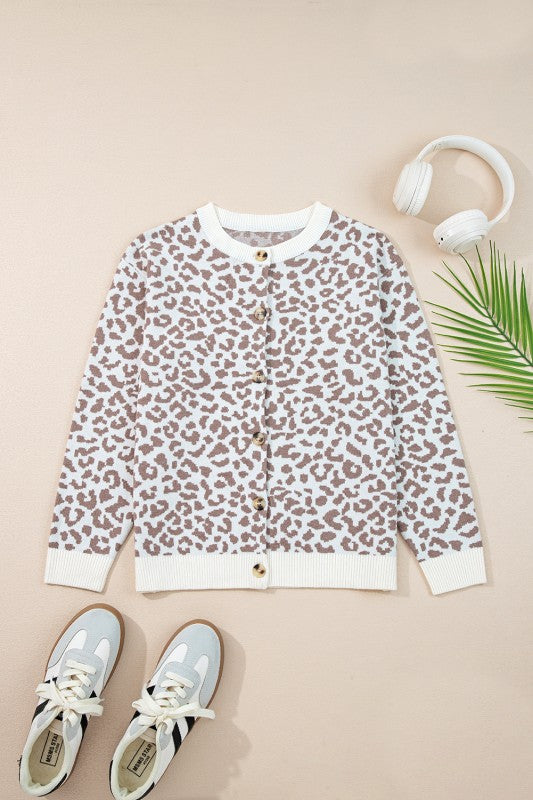 Leopard Drop Shoulder Chunky Cardigan Sweater Shop Style & More | Fresh Looks, Everyday Deals & Free Shipping