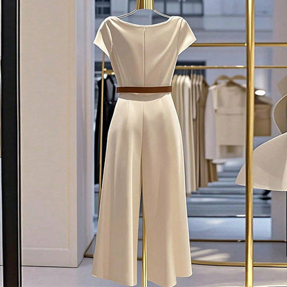 European And American Elegant Style Satin Jumpsuit Grayceful LLC