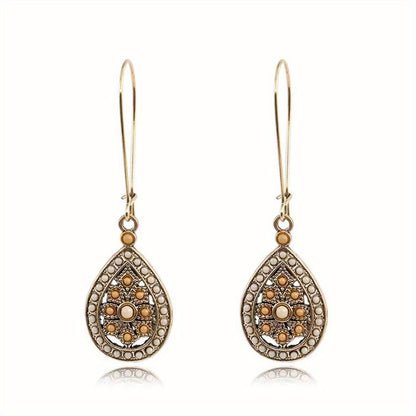 Boho Teardrop Earrings Alloy Ethnic Beads Flower Earrings Colorful Ear Jewelry NovaCart