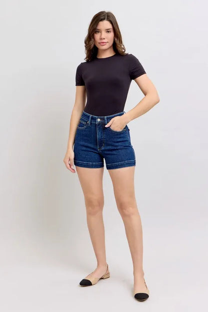 Judy Blue Full Size High Waist Tummy Control Denim Shorts Plus Size New Era Fashion LLc