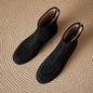 Women’s Fleece-Lined Ankle Boots – Round Toe Low Heel Winter Boots FitiqueFit