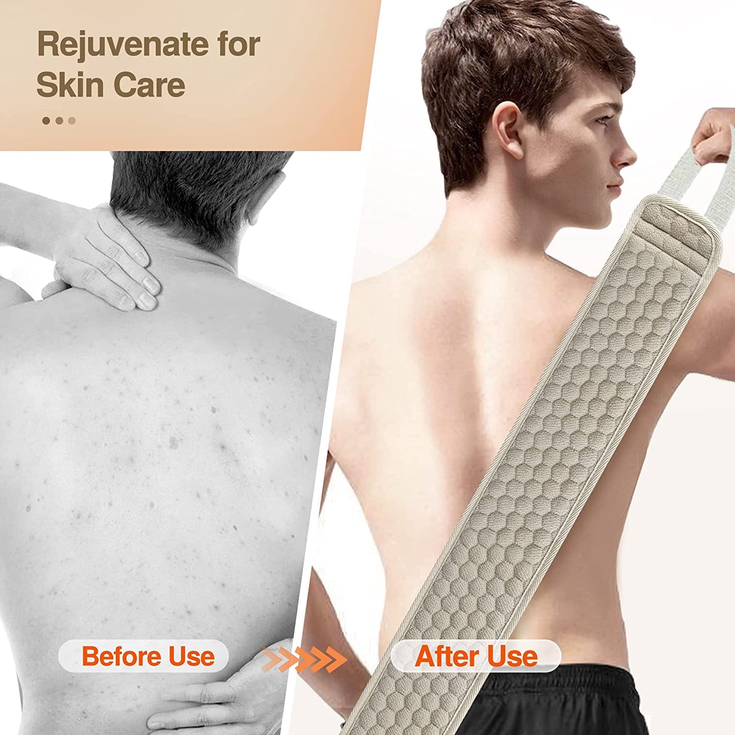 Deep Cleansing Back Scrubber for Men And Women - Exfoliates And Relaxes Your Body in The Shower Or Bath NovaCart