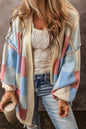 Checkered Drop Shoulder Seam Open Front Cardigan Shop Style & More | Fresh Looks, Everyday Deals & Free Shipping