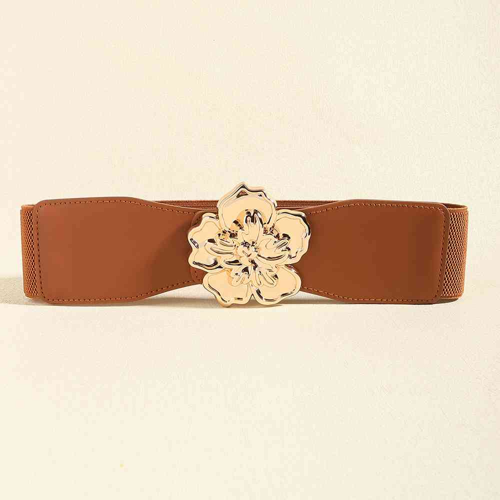 Flower Elegance Alloy Buckle Elastic Belt – Stylish Floral Design See size chart under “more details” The Fashion Celestial