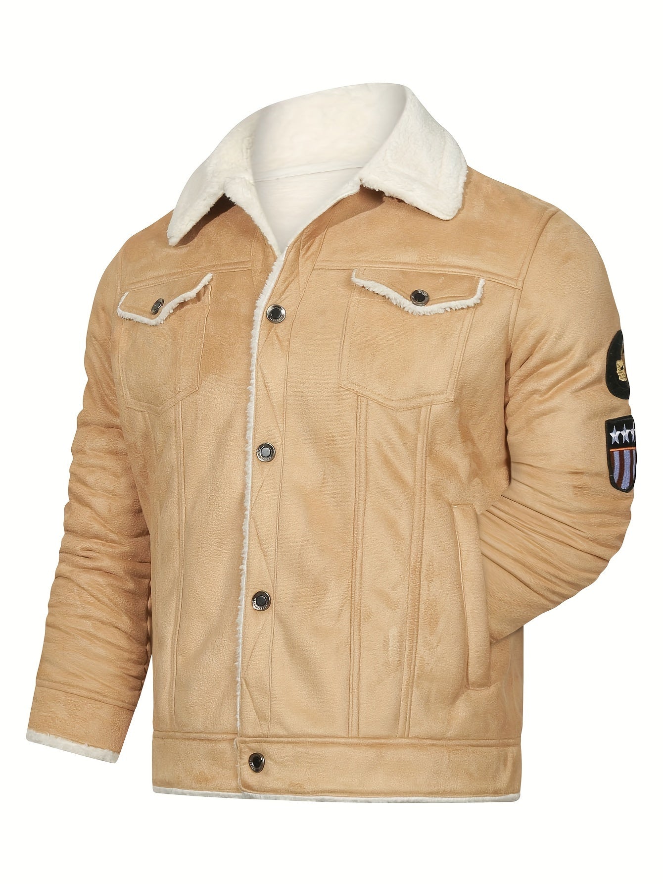 H01 Faux Fur Coat Composite Plush Thickened Warm Men's Jacket NovaCart
