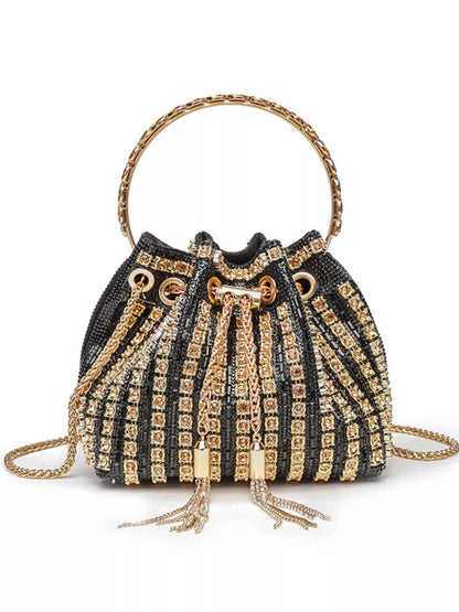 Rhinestone Embellished Bucket Crossbody Bag New Era Fashion LLc