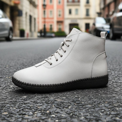 Women’s Genuine Leather Soft-Soled Flat Ankle Boots FitiqueFit
