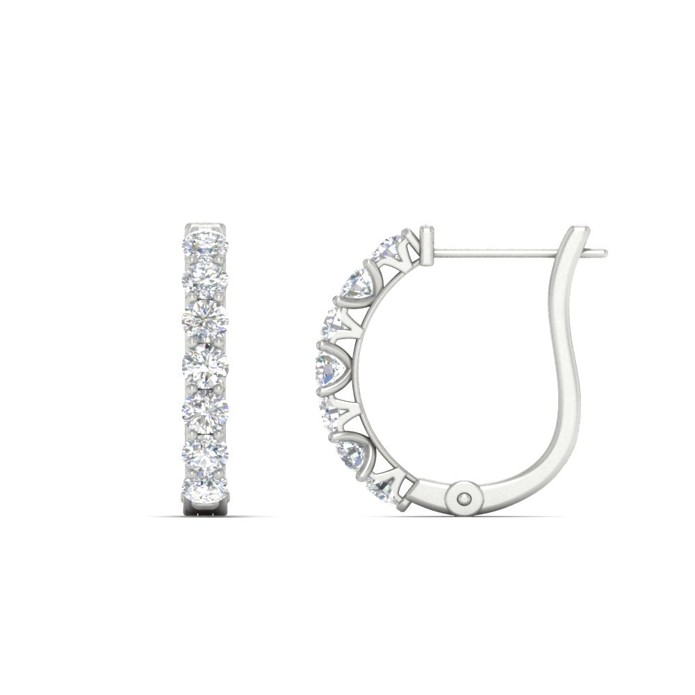 Modern Huggie Hoop Earrings Fascinating Diamonds