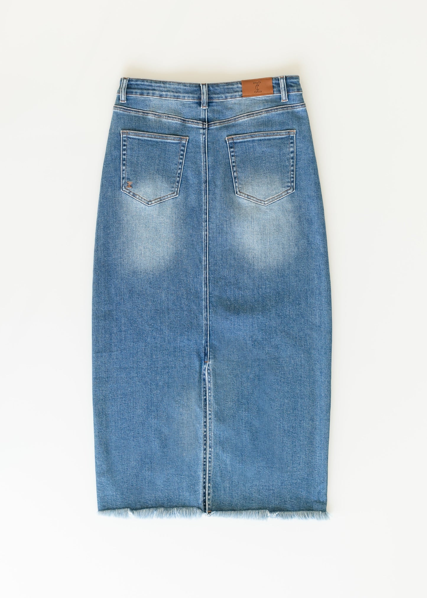 Dakotah Raw Hem Long Denim Skirt - FINAL SALE
