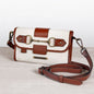 Dalton - Horse Bit Crossbody Luxury Leather Handbag in Cognac on Ivory Urban-Equestrian