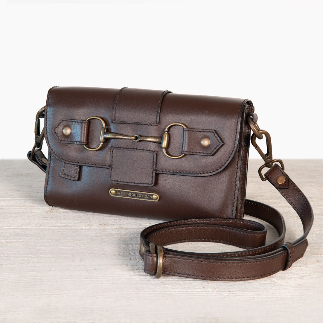 Dalton - Horse Bit Crossbody Luxury Leather Handbag in Deep Brown Urban-Equestrian