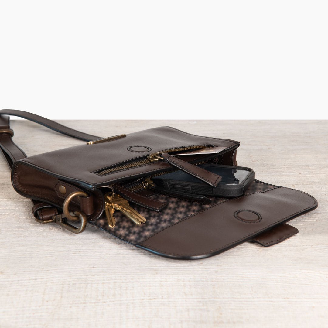 Dalton - Horse Bit Crossbody Luxury Leather Handbag in Deep Brown Urban-Equestrian