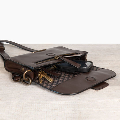 Dalton - Horse Bit Crossbody Luxury Leather Handbag in Deep Brown Urban-Equestrian