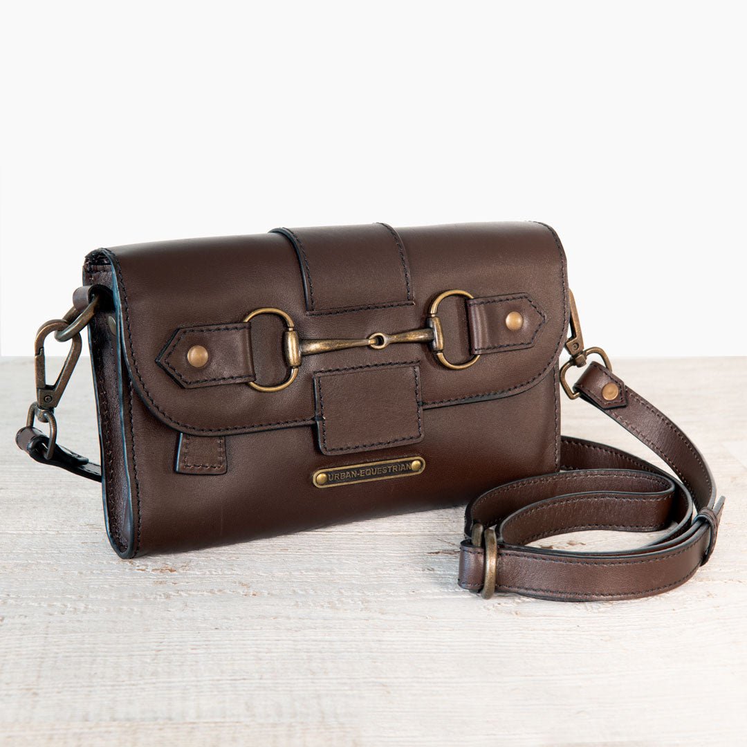 Dalton - Horse Bit Crossbody Luxury Leather Handbag in Deep Brown Urban-Equestrian