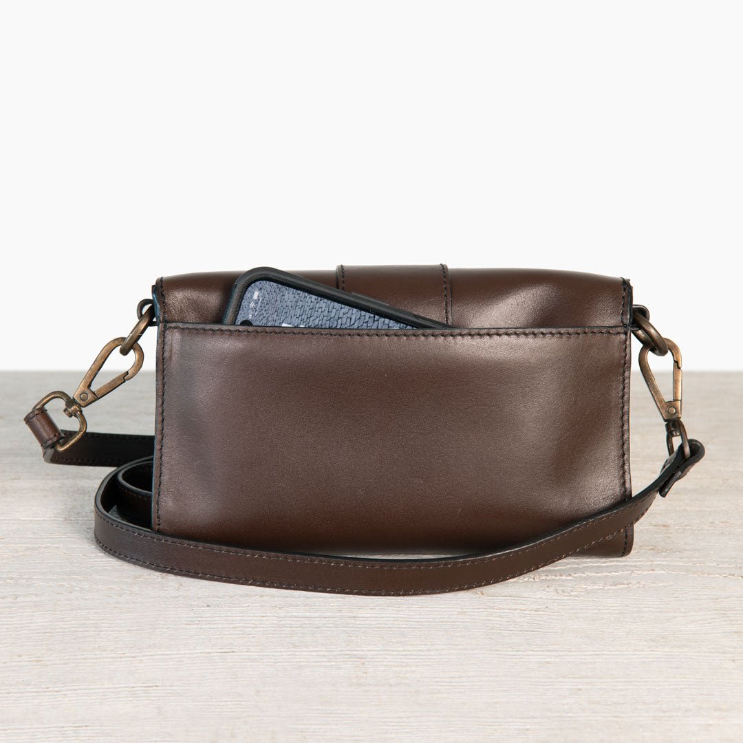 Dalton - Horse Bit Crossbody Luxury Leather Handbag in Deep Brown Urban-Equestrian