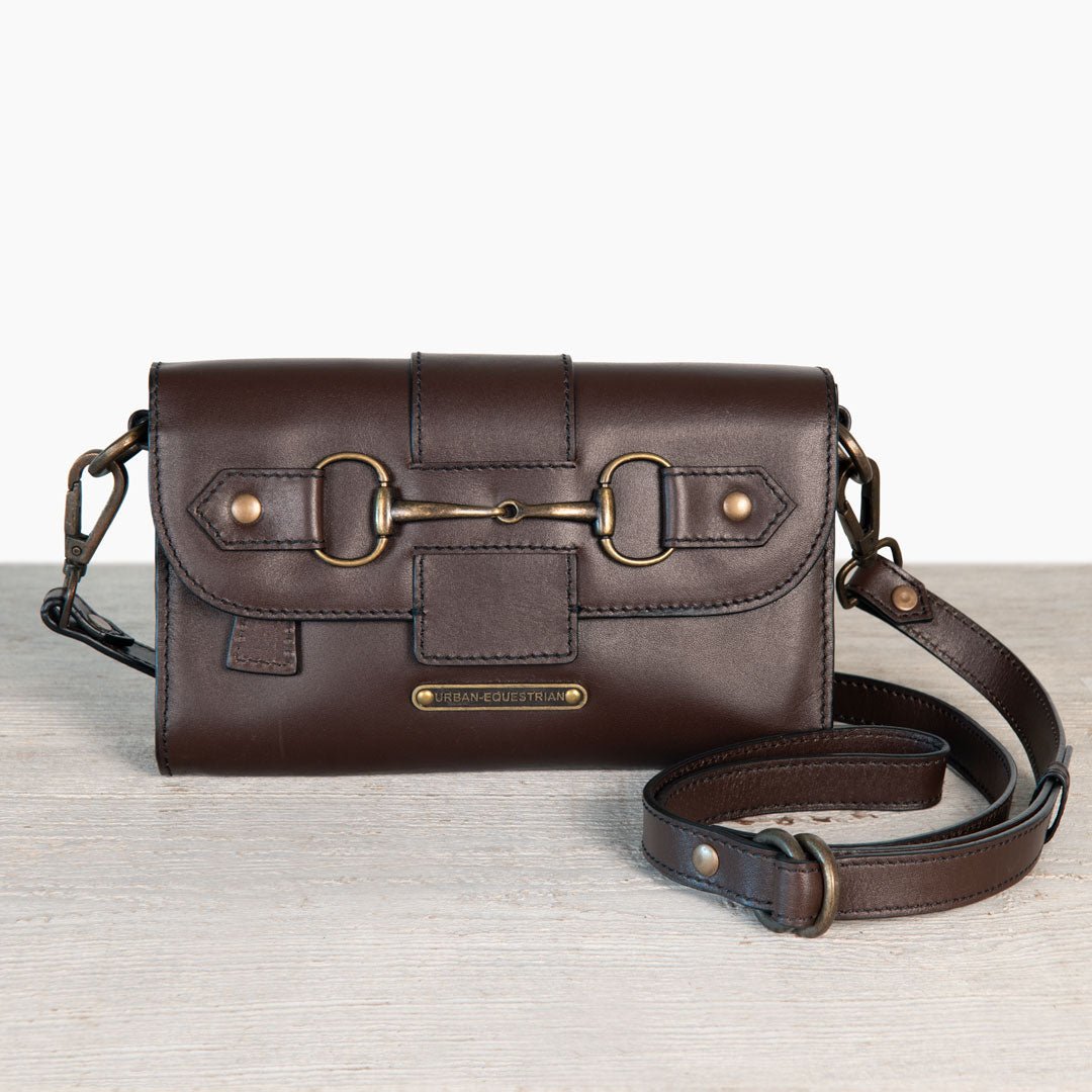 Dalton - Horse Bit Crossbody Luxury Leather Handbag in Deep Brown Urban-Equestrian