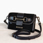 Dalton - Horse Bit Crossbody Luxury Leather Handbag in Black on Black Urban-Equestrian